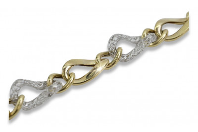 Yellow & white Italian gold fancy bracelet cb141