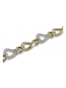 Yellow & white Italian gold fancy bracelet cb141