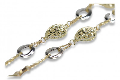 Pulsera de lujo de oro italiano blanco amarillo de 14k cb146yw