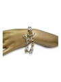 Bracelet fantaisie en or italien 14 carats jaune & blanc cb133yw