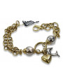 Bracelet fantaisie en or italien 14 carats jaune & blanc cb134yw