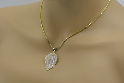 Złota zawieszka 14k 585 włoski styl listek cpn050yw