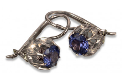 Russe soviétique argent 925 Alexandrite Rubis Émeraude Saphir Aigue-marine Zircon ... Boucles d’oreilles vec062s
