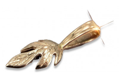 Vintage różowe złoto wisiorek Vintage srebro pozłacane 925 ZSRR Vintage zawieszka listek vpn018rp