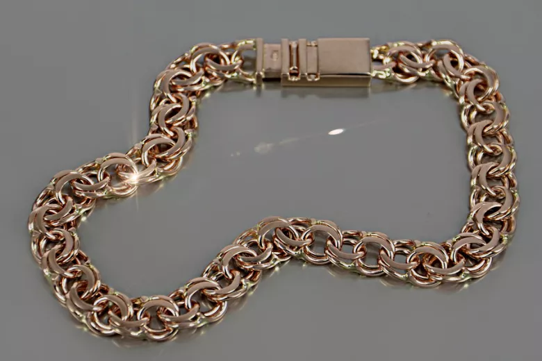 Vintage rose 14k 585 gold Garibaldi Bismark chain cb005r