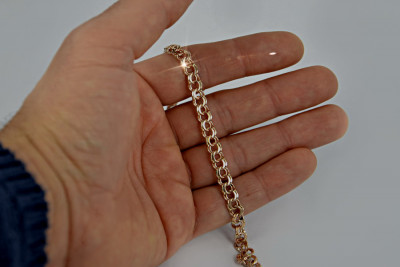 Złota bransoletka 14k 585 czerwone złoto Garibaldi Bismark cb005r