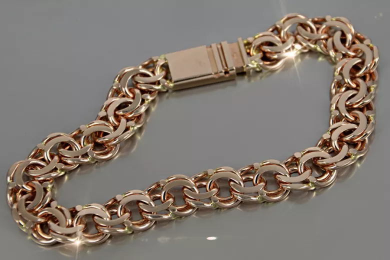 Vintage rose 14k 585 gold Garibaldi Bismark chain cb005r