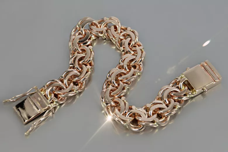 Vintage rose 14k 585 gold Garibaldi Bismark chain cb005r