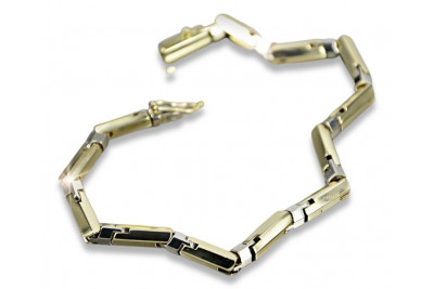 Jaune italien or 14k 585 Bracelet marteau cb047yw