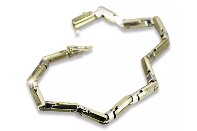 Italian yellow 14k gold 585 Hammer bracelet cb047yw