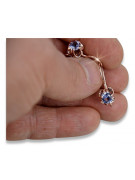 Vintage silver rose gold plated 925 Alexandrite Ruby Emerald Sapphire Aquamarine Zircon ... earrings vec035rp