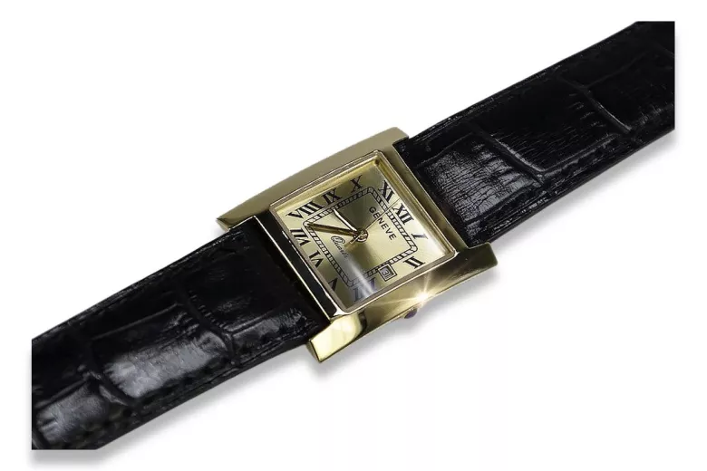 Italian Yellow 14k 585 gold men's watch Geneve mw009y