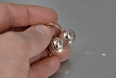 Russisches Silber 925 Sowjetische UdSSR Vintage Ohrringe ven122s