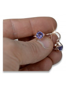 Vintage silver rose gold plated 925 Alexandrite Ruby Emerald Sapphire Aquamarine Zircon ... earrings vec142rp