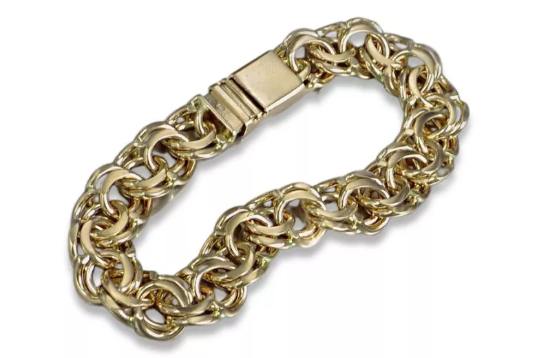 Amarillo 14k 585 oro Garibaldi Bismark cadena cb005y