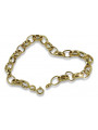 Pulsera de anclaje amarilla italiana de oro de 14k cb006y