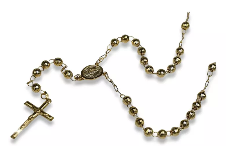 Yellow rose gold rosary chain ★ russiangold.com ★ Gold 585 333 Low price