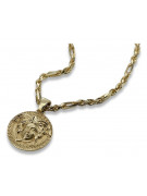 Greek style medallion Versace & Corda Figaro 14k gold chain cpn049y&cc082y