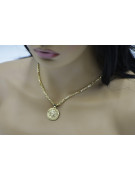 Greek style medallion Versace & Corda Figaro 14k gold chain cpn049y&cc082y