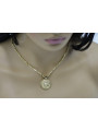 Greek style medallion Versace & Corda Figaro 14k gold chain cpn049y&cc082y