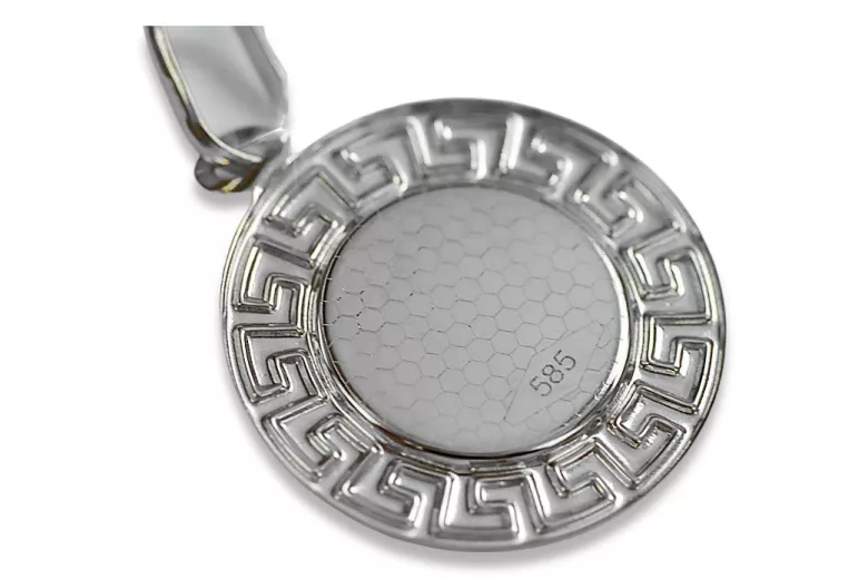 "Pendentif Médaille de Marie en Or 14 carats 585 Blanc" pm007w