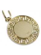 Amarillo italiano14k oro Mary medallion icon colgante pm007y