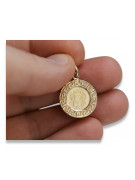 Italian yellow14k gold Mary medallion icon pendant pm007y