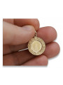 Italian yellow14k gold Mary medallion icon pendant pm007y