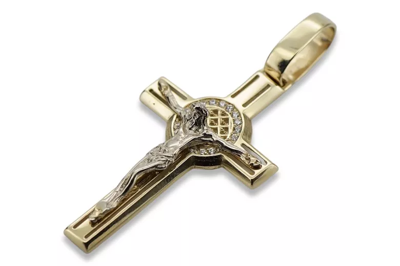 Golden Catholic Cross ★ russiangold.com ★ Gold 585 333 Low price