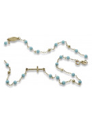 Italian 14k gold rosary turquoise Dolce Gabbana chain rcc007y