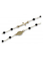 Italian 14k gold rosary onyx Dolce Gabbana chain rcc006y