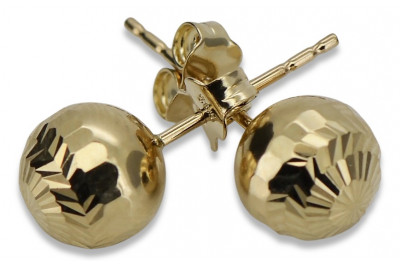 Amarillo italiano 14k 585 oro talla diamante pendientes cen024y