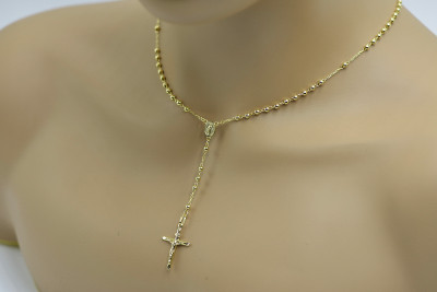Italian 14k yellow gold rosary chain rcc008y