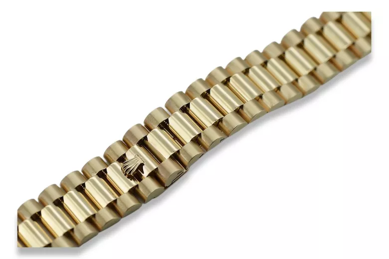 Pulsera de reloj estilo Rolex de oro amarillo de 14k mbw015y