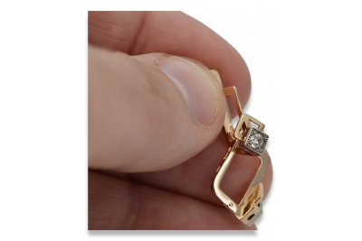 Boucles d’oreilles en or russe rose rose 14k 585 vec163 alexandrite rubis émeraude saphir ...