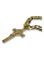 Yellow 14k gold Catholic cross with Elegant chain ctc096y&cc099y