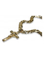 Gelb 14 Karat Gold Katholisches Kreuz & Elegante Kette Yellow 14k gold Catholic cross with Elegant chain ctc096y&cc099y