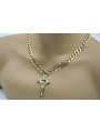 Gelb 14 Karat Gold Katholisches Kreuz & Elegante Kette Yellow 14k gold Catholic cross with Elegant chain ctc096y&cc099y