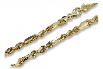 Italian 14k yellow gold Corda-Figaro chain cc082y