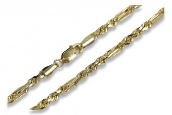 Yellow 14k 585 gold Corda Figaro chain cb082y