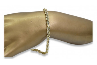 Złota bransoletka włoska 14k 585 Corda Figaro cb082y