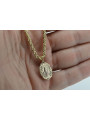 Or 14k 585 Mère de Dieu vierge Marie médaillon pendentif & chaîne Corda pm005y&cc019y