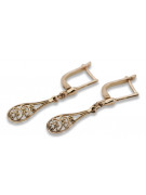 "Vintage Inspired 14K 585 Rose Gold Leaf Earrings with No Stones" ven239