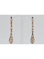 "Vintage Inspired 14K 585 Rose Gold Leaf Earrings with No Stones" ven239