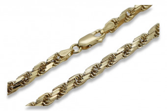 Pulsera amarilla de oro de 14k Corda Rope corte diamante cb038y