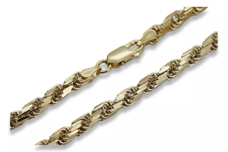 Yellow 14k gold Corda Rope diamond cut bracelet cb038y