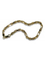 Pulsera amarilla de oro de 14k Corda Rope corte diamante cb038y