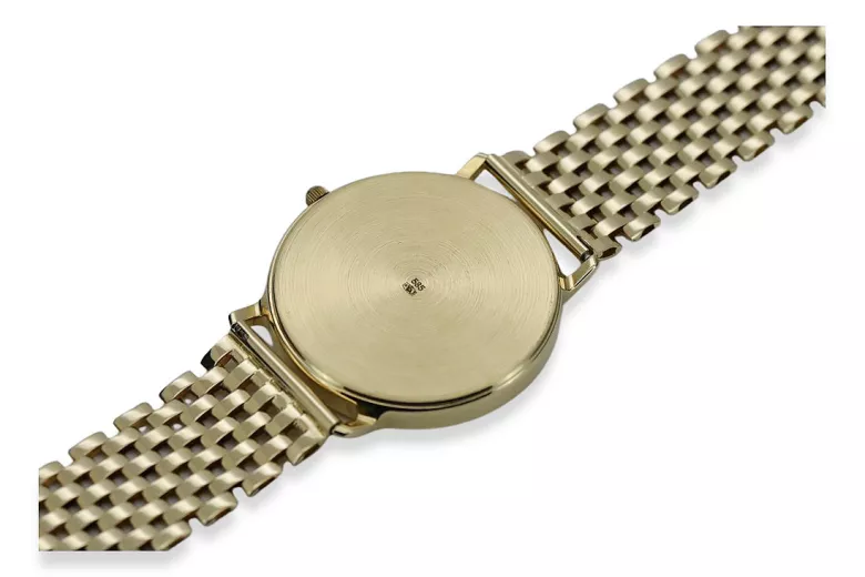 Gold men's watch Geneve ★ zlotychlopak.pl ★ Gold purity 585 333 Low Price!