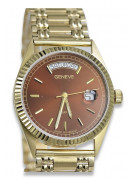 Gold men's watch Geneve ★ zlotychlopak.pl ★ Gold purity 585 333 Low Price!