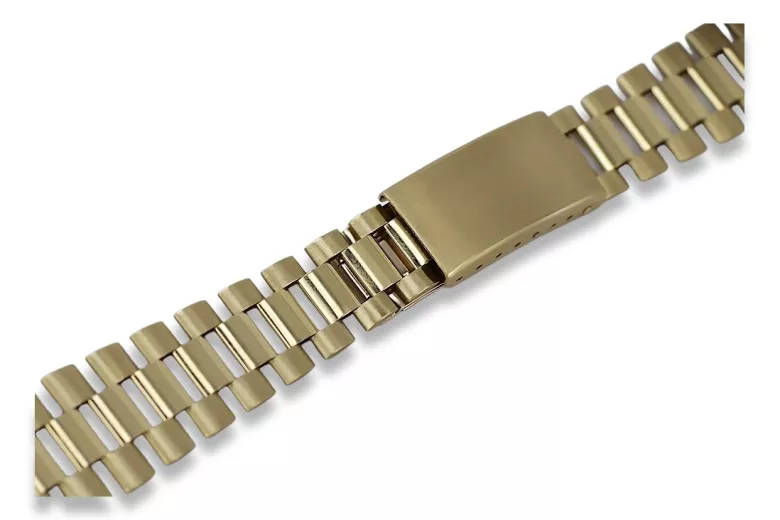 Pulsera de reloj estilo Rolex de hombre de oro amarillo de 14k mbw016y